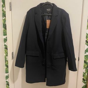 MENS Single Breasted Wool Mix Overcoat
